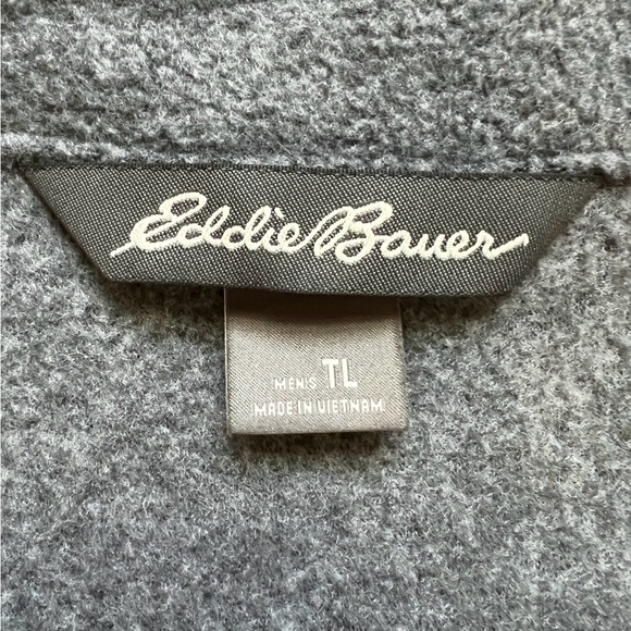 Eddie Bauer Fleece Vest Men’s Tall Large Gray Full Zip - Picture 5 of 9